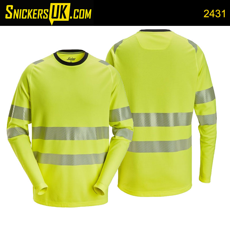 Snickers 2431 High-Vis Class 2/3 Long Sleeve T-Shirt