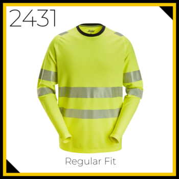 Snickers 2431 High-Vis Class 2/3 Long Sleeve T Shirt
