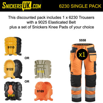 Snickers 6230 AllRoundWork Hi-Vis Holster Pocket Trousers Pack