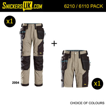 Snickers 6210 LiteWork 37.5 Holster Pocket Trousers & Shorts Pack