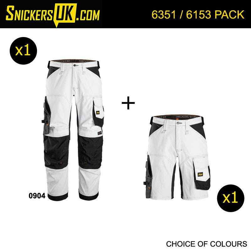 Snickers AllRoundWork Loose Fit Stretch Non Holster Pocket Trousers & Shorts Pack