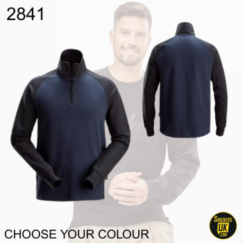 Snickers 2841 Two Coloured Half Zip Sweatshirt