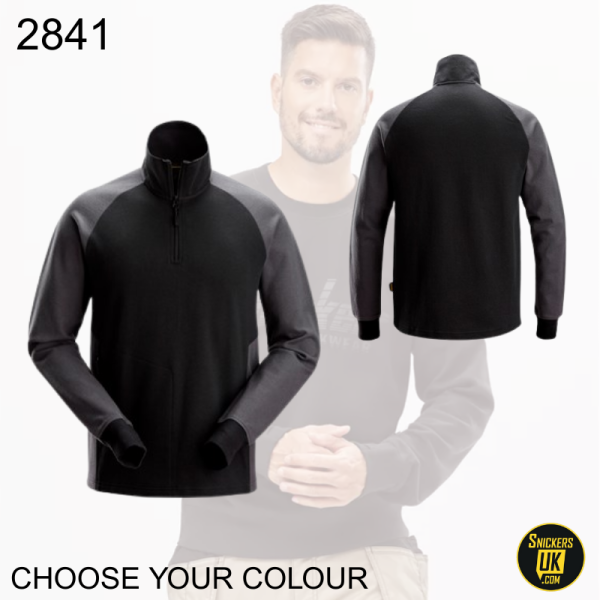 Snickers 2841 Two Coloured Half Zip Sweatshirt