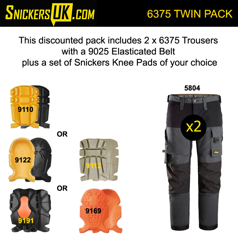 Snickers 6375 AllRoundWork 4 Way Stretch Non Holster Pocket Trousers Pack