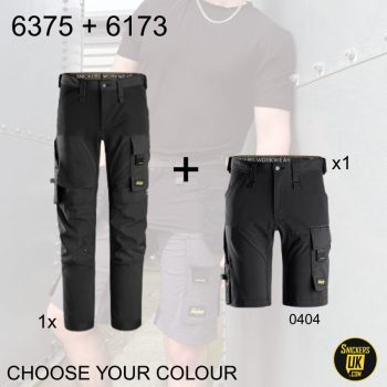 Snickers AllRoundWork 4 Way Stretch Non Holster Pocket Trousers & Shorts Pack