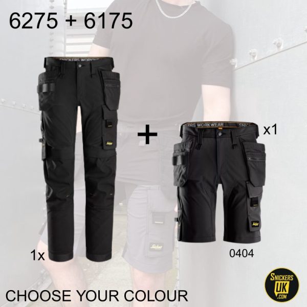 Snickers AllRoundWork 4 Way Stretch Holster Pocket Trousers & Shorts Pack