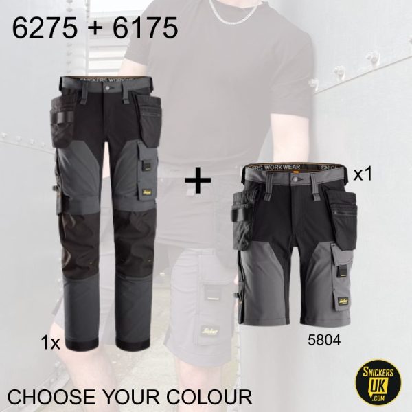 Snickers AllRoundWork 4 Way Stretch Holster Pocket Trousers & Shorts Pack