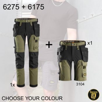 Snickers AllRoundWork 4 Way Stretch Holster Pocket Trousers & Shorts Pack
