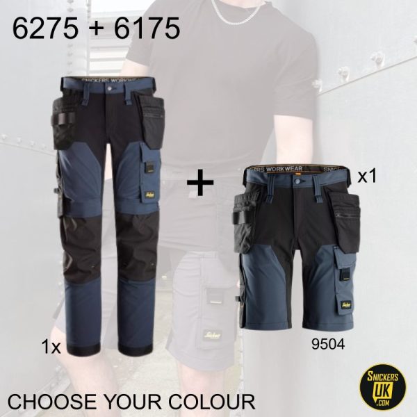 Snickers AllRoundWork 4 Way Stretch Holster Pocket Trousers & Shorts Pack