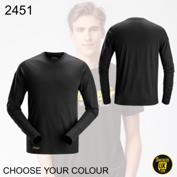 Snickers 2451 Wool Long Sleeve T Shirt