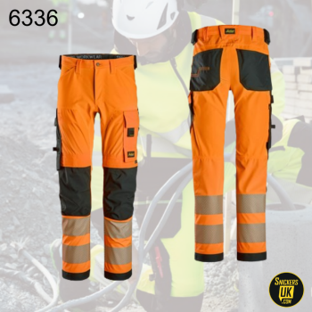 Snickers 6336 Hi-Vis Stretch Trousers