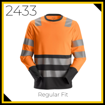 Snickers 2433 High-Vis Class 2 Long Sleeve T Shirt