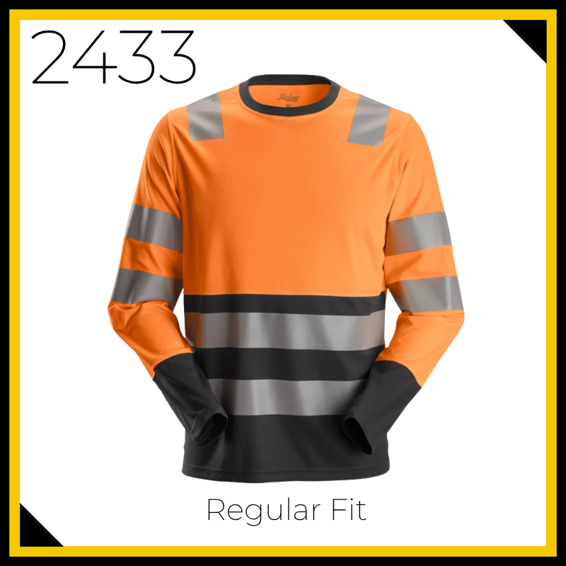 Snickers 2433 High-Vis Class 2 Long Sleeve T Shirt
