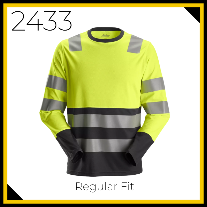 Snickers 2433 High-Vis Class 2 Long Sleeve T Shirt