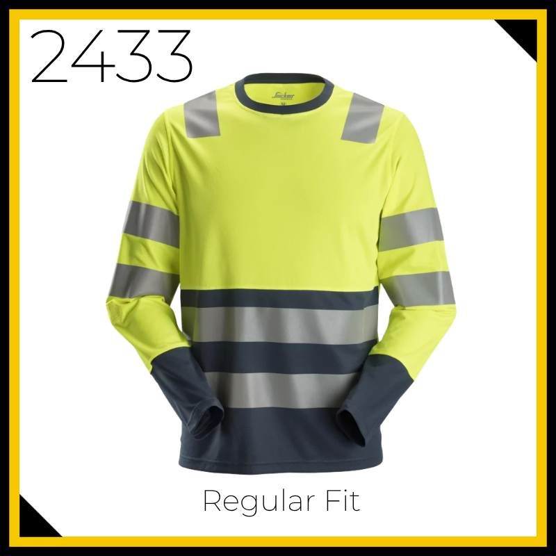Snickers 2433 High-Vis Class 2 Long Sleeve T Shirt