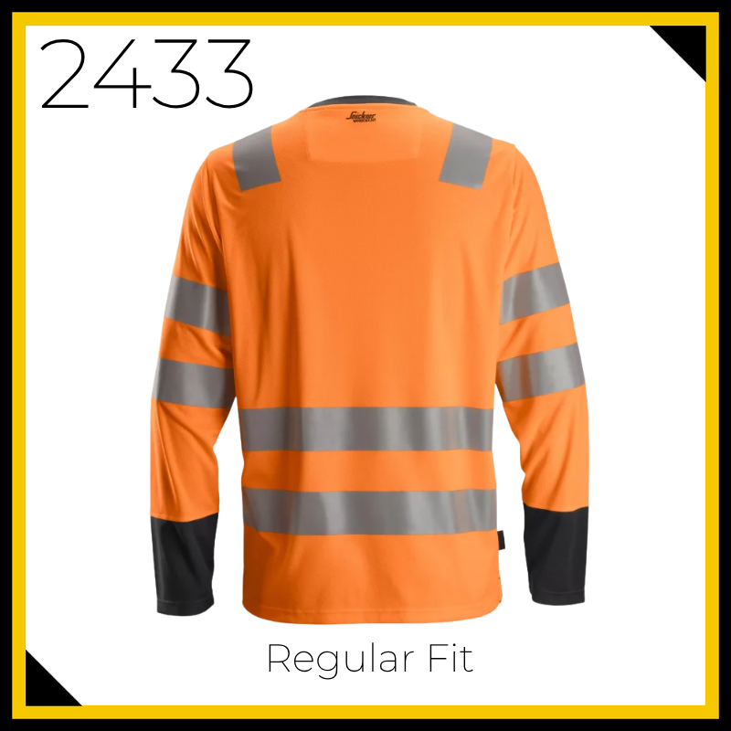 Snickers 2433 High-Vis Class 2 Long Sleeve T Shirt