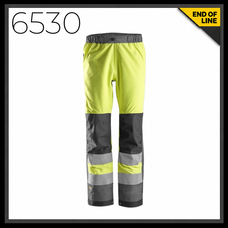 Snickers 6530 High-Vis Class 2 Waterproof Shell Trousers