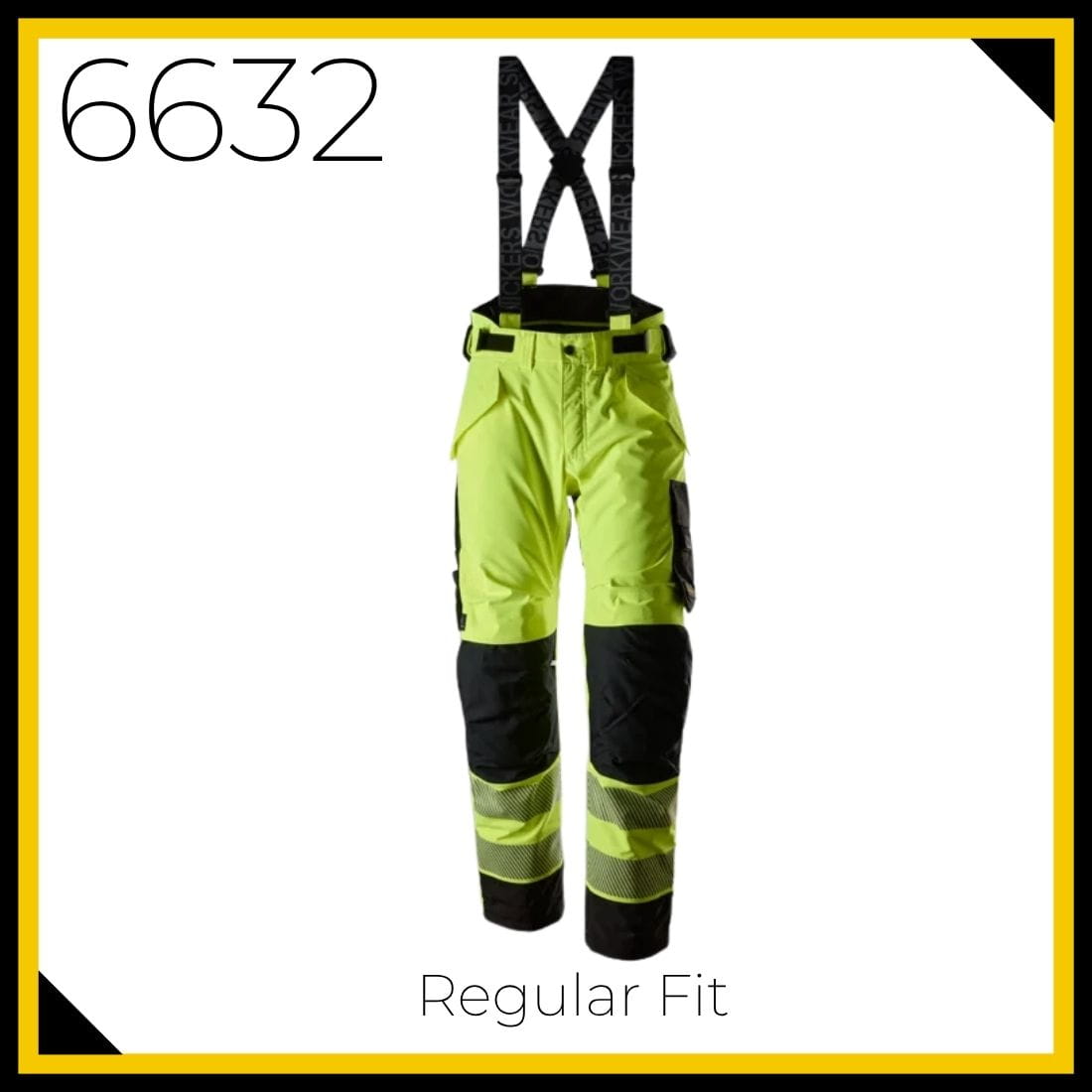 Snickers 6632 High Vis Class 2 Insulated Stretch Trousers