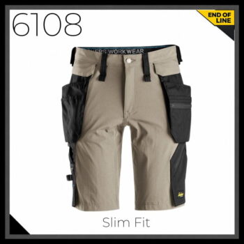 Snickers 6108 LiteWork Detachable Holster Pocket Shorts - Khaki